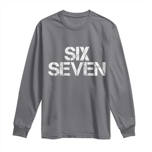 Six Seven Meme Vintage 67 Gen Alpha Meme Long Sleeve Shirt TS11 Charcoal Print Your Wear