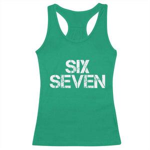 Six Seven Meme Vintage 67 Gen Alpha Meme Racerback Tank Top TS11 Irish Green Print Your Wear