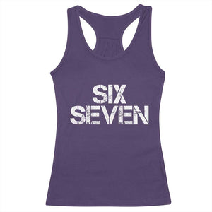Six Seven Meme Vintage 67 Gen Alpha Meme Racerback Tank Top TS11 Purple Print Your Wear