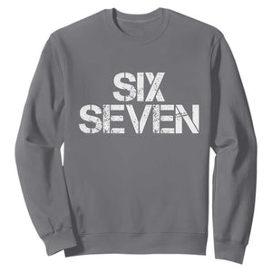 Six Seven Meme Vintage 67 Gen Alpha Meme Sweatshirt TS11 Charcoal Print Your Wear