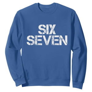 Six Seven Meme Vintage 67 Gen Alpha Meme Sweatshirt TS11 Royal Blue Print Your Wear