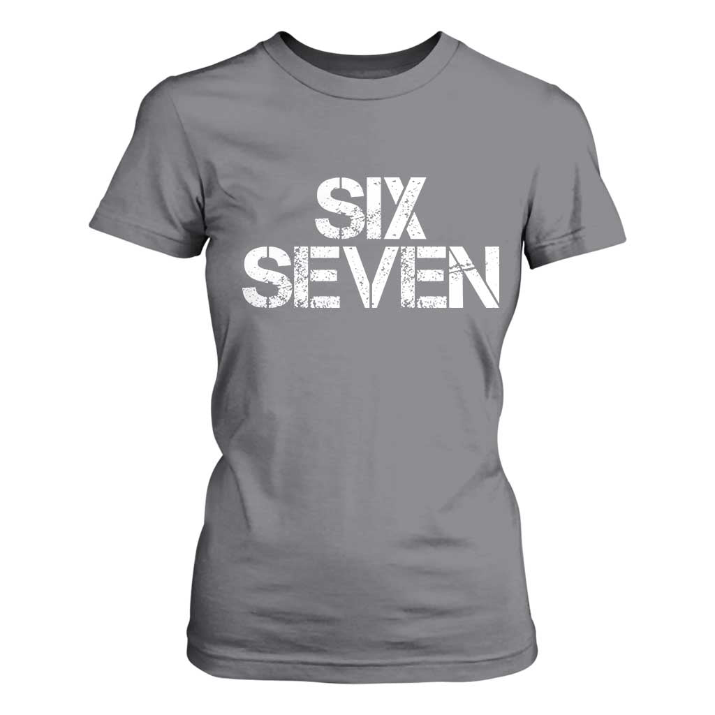Six Seven Meme Vintage 67 Gen Alpha Meme T Shirt For Women TS11 Charcoal Print Your Wear