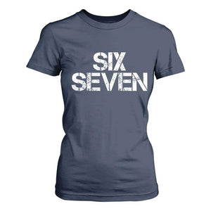 Six Seven Meme Vintage 67 Gen Alpha Meme T Shirt For Women TS11 Navy Print Your Wear