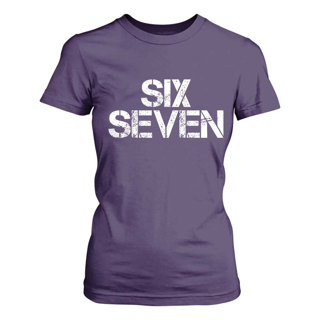Six Seven Meme Vintage 67 Gen Alpha Meme T Shirt For Women TS11 Purple Print Your Wear