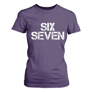 Six Seven Meme Vintage 67 Gen Alpha Meme T Shirt For Women TS11 Purple Print Your Wear