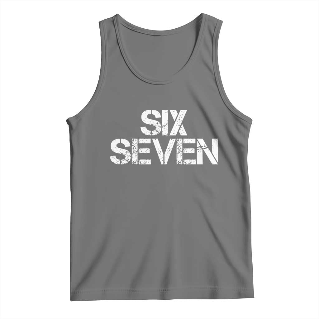 Six Seven Meme Vintage 67 Gen Alpha Meme Tank Top TS11 Black Heather Print Your Wear