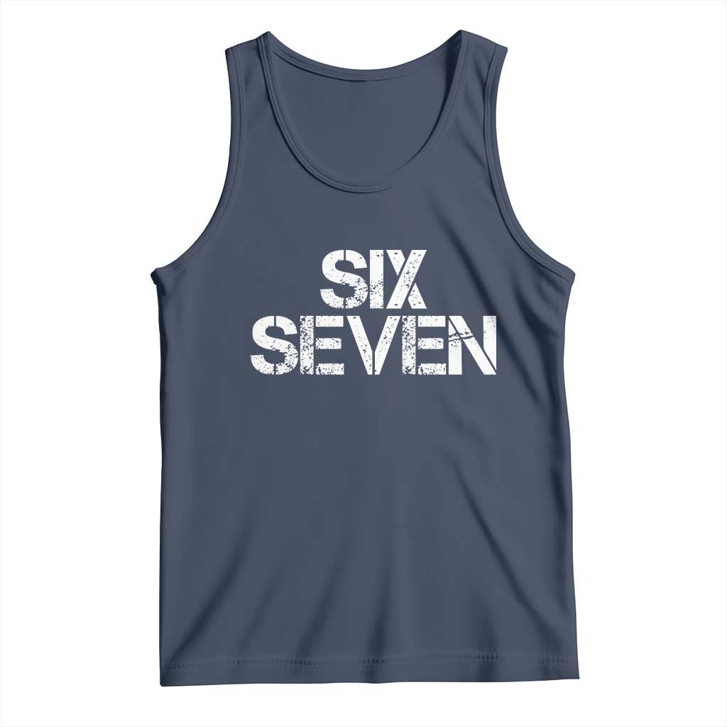 Six Seven Meme Vintage 67 Gen Alpha Meme Tank Top TS11 Navy Print Your Wear