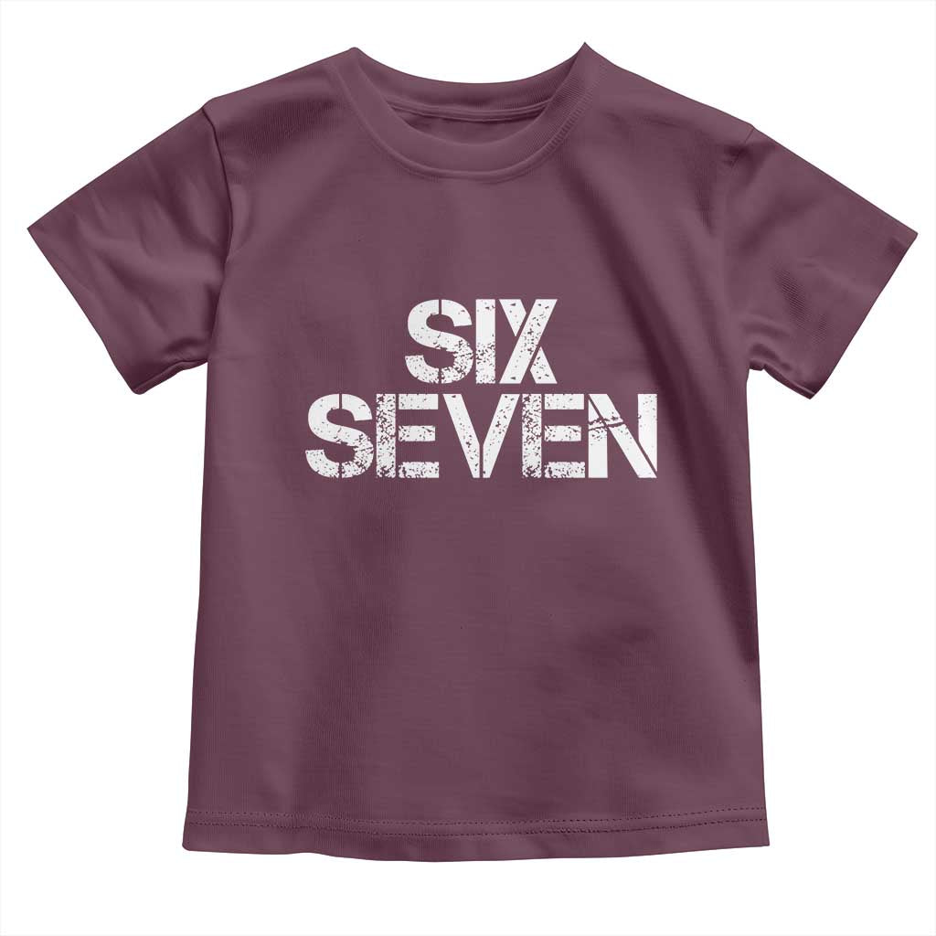 Six Seven Meme Vintage 67 Gen Alpha Meme Toddler T Shirt TS11 Maroon Print Your Wear