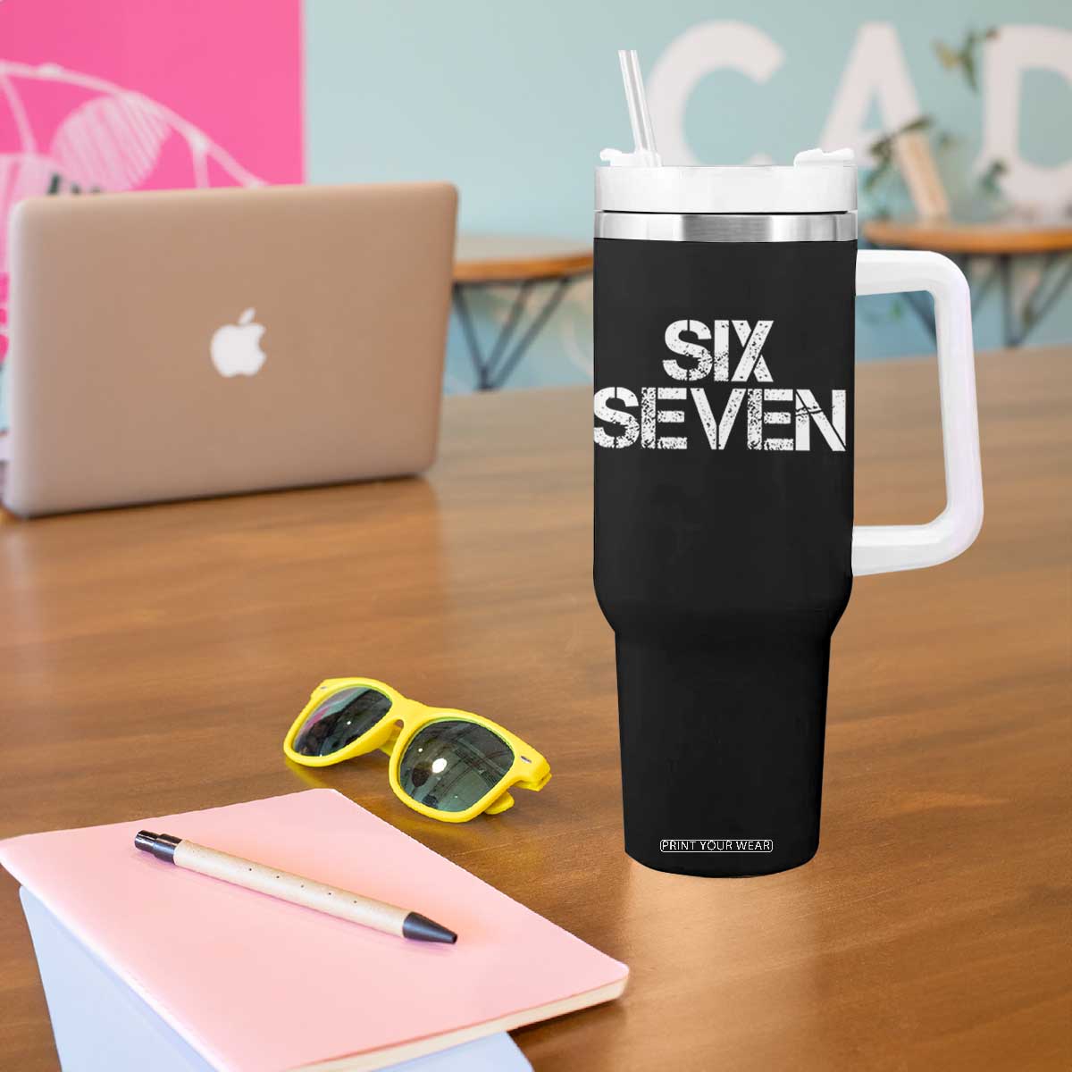 Six Seven Meme Vintage 67 Gen Alpha Meme Tumbler With Handle TS11 Print Your Wear