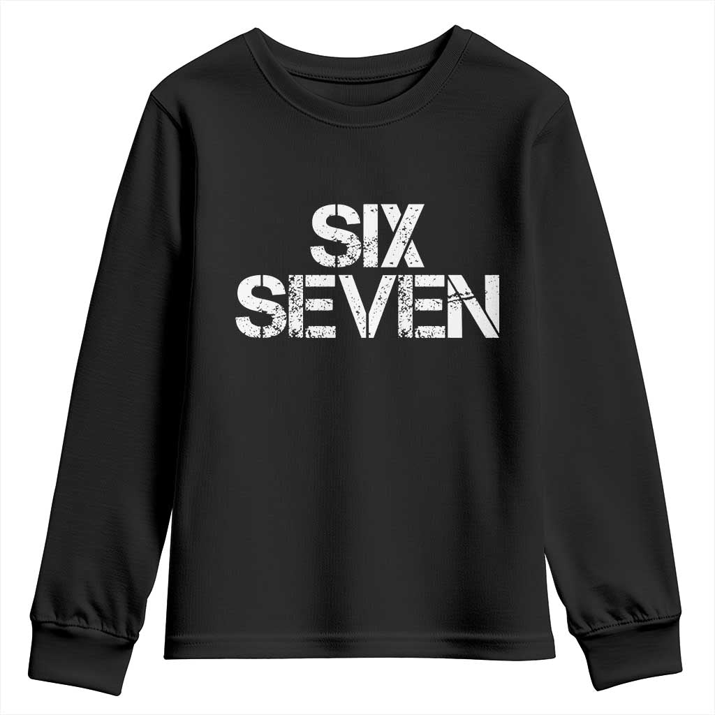 Six Seven Meme Vintage 67 Gen Alpha Meme Youth Sweatshirt TS11 Black Print Your Wear