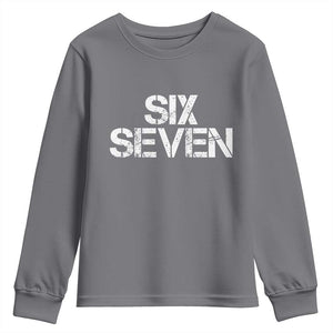 Six Seven Meme Vintage 67 Gen Alpha Meme Youth Sweatshirt TS11 Charcoal Print Your Wear
