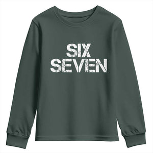 Six Seven Meme Vintage 67 Gen Alpha Meme Youth Sweatshirt TS11 Dark Forest Green Print Your Wear