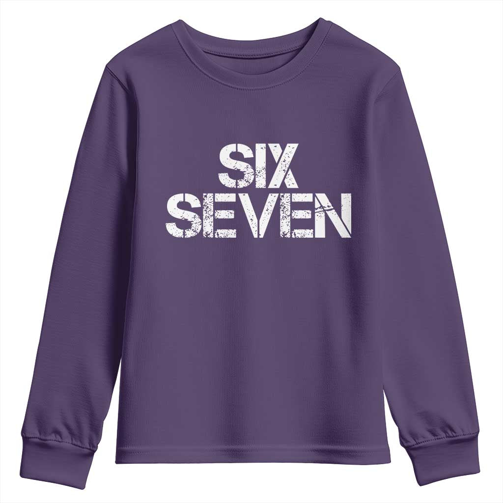 Six Seven Meme Vintage 67 Gen Alpha Meme Youth Sweatshirt TS11 Purple Print Your Wear