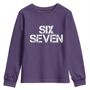 Six Seven Meme Vintage 67 Gen Alpha Meme Youth Sweatshirt TS11 Purple Print Your Wear