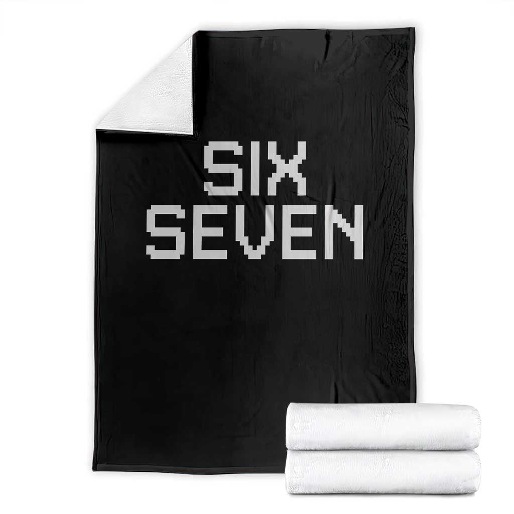 Six Seven Meme Pixel 67 Gen Alpha Internet Joke Throw Blanket TS11 Black Print Your Wear