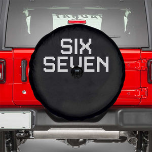 Six Seven Meme Pixel 67 Gen Alpha Internet Joke Spare Tire Cover TS11 Black Print Your Wear