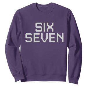 Six Seven Meme Pixel 67 Gen Alpha Internet Joke Sweatshirt TS11 Purple Print Your Wear