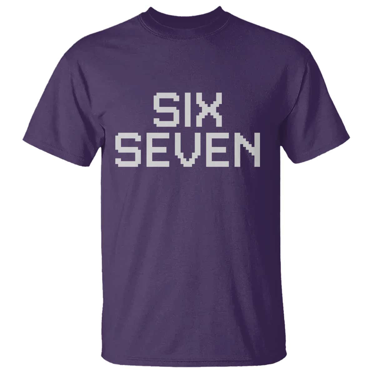 Six Seven Meme Pixel 67 Gen Alpha Internet Joke T Shirt TS11 Purple Print Your Wear