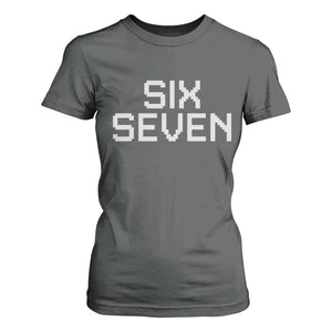Six Seven Meme Pixel 67 Gen Alpha Internet Joke T Shirt For Women TS11 Dark Heather Print Your Wear