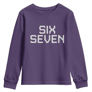 Six Seven Meme Pixel 67 Gen Alpha Internet Joke Youth Sweatshirt TS11 Purple Print Your Wear