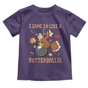 Funny Thanksgiving Turkey Baby Shirt I Came In Like A Butterball Fall Season TS11 Purple Print Your Wear