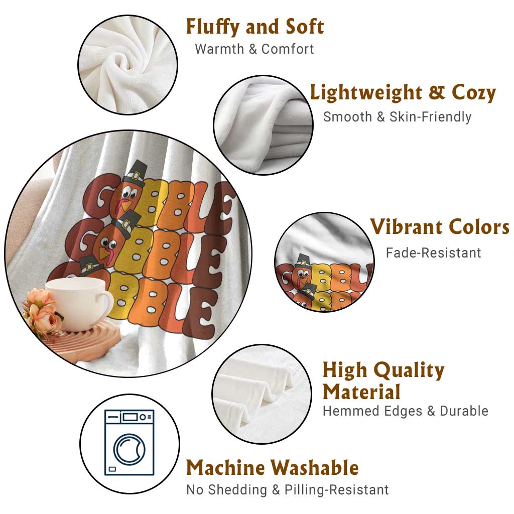 Funny Thanksgiving Tukey Gobble Throw Blanket TS11 Print Your Wear