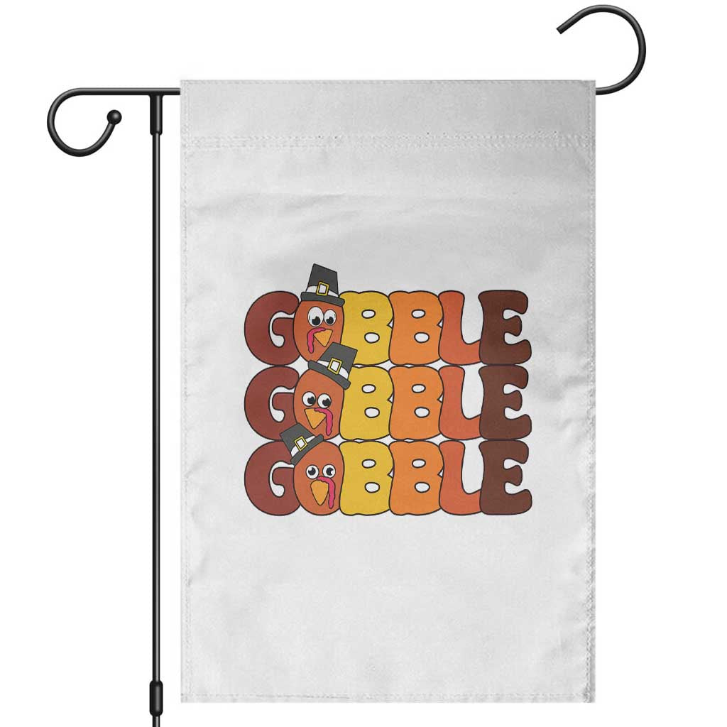 Funny Thanksgiving Tukey Gobble Garden Flag TS11 White Print Your Wear