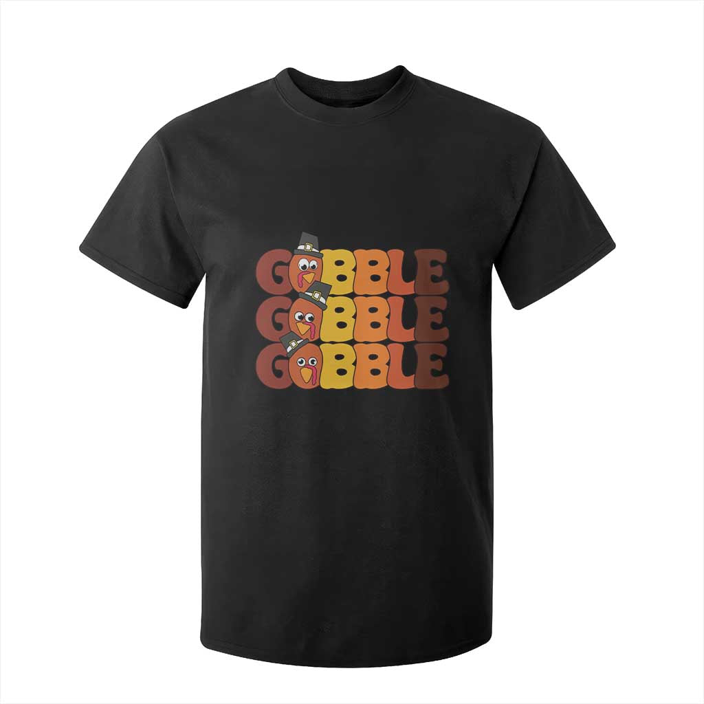 Funny Thanksgiving Tukey Gobble T Shirt For Kid TS11 Black Print Your Wear