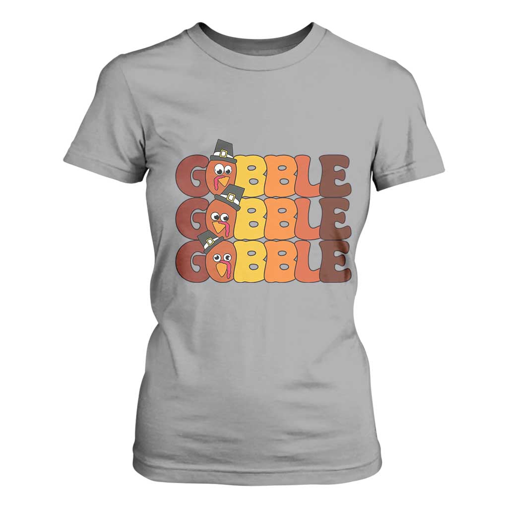 Funny Thanksgiving Tukey Gobble T Shirt For Women TS11 Sport Gray Print Your Wear