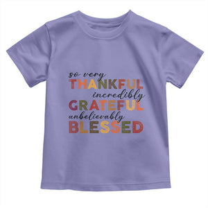 Thanksgiving Baby Shirt So Very Thankful Incredibly Grateful Unbelievably Blessed TS11 Violet Print Your Wear