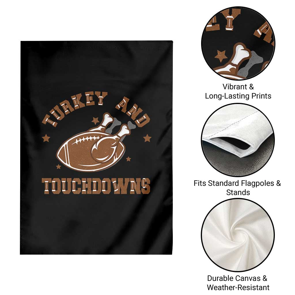 Thanksgiving Football Garden Flag Turkey And Touchdowns Vintage American Football TS11 Print Your Wear