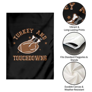 Thanksgiving Football Garden Flag Turkey And Touchdowns Vintage American Football TS11 Print Your Wear