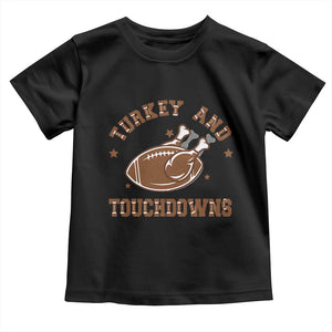 Thanksgiving Football Baby Shirt Turkey And Touchdowns Vintage American Football TS11 Black Print Your Wear