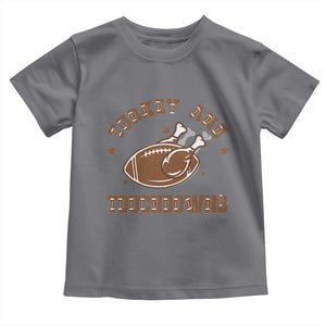 Thanksgiving Football Baby Shirt Turkey And Touchdowns Vintage American Football TS11 Charcoal Print Your Wear