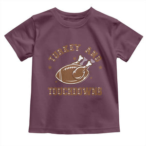 Thanksgiving Football Baby Shirt Turkey And Touchdowns Vintage American Football TS11 Maroon Print Your Wear