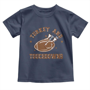 Thanksgiving Football Baby Shirt Turkey And Touchdowns Vintage American Football TS11 Navy Print Your Wear