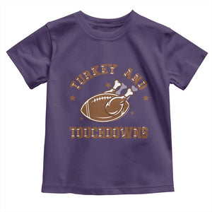 Thanksgiving Football Baby Shirt Turkey And Touchdowns Vintage American Football TS11 Purple Print Your Wear