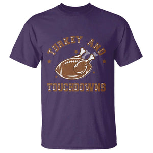 Thanksgiving Football T Shirt Turkey And Touchdowns Vintage American Football TS11 Purple Print Your Wear