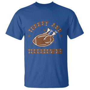 Thanksgiving Football T Shirt Turkey And Touchdowns Vintage American Football TS11 Royal Blue Print Your Wear