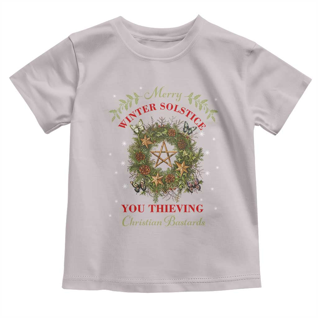 Merry Winter Solstice You Thieving Christian Bastards Baby Shirt Yule Pentagram TS11 Ice Gray Print Your Wear