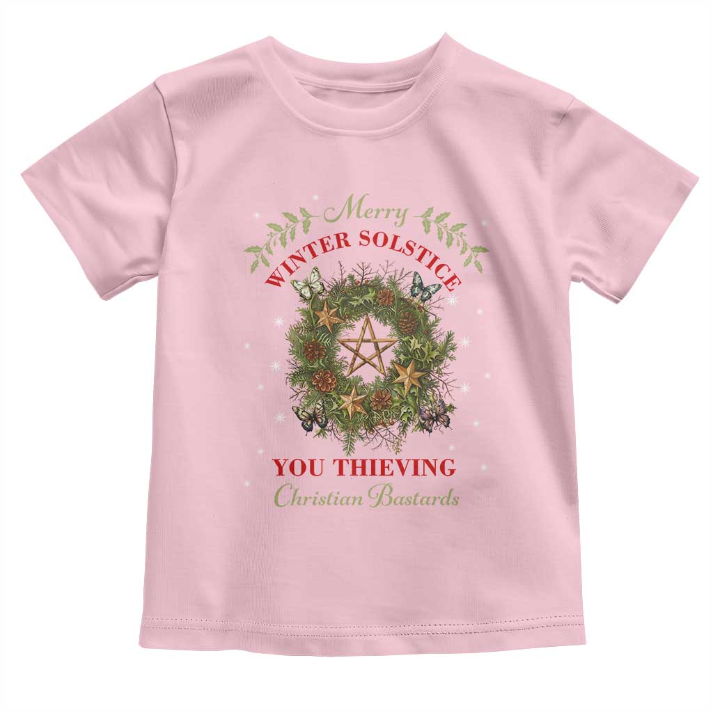Merry Winter Solstice You Thieving Christian Bastards Baby Shirt Yule Pentagram TS11 Light Pink Print Your Wear