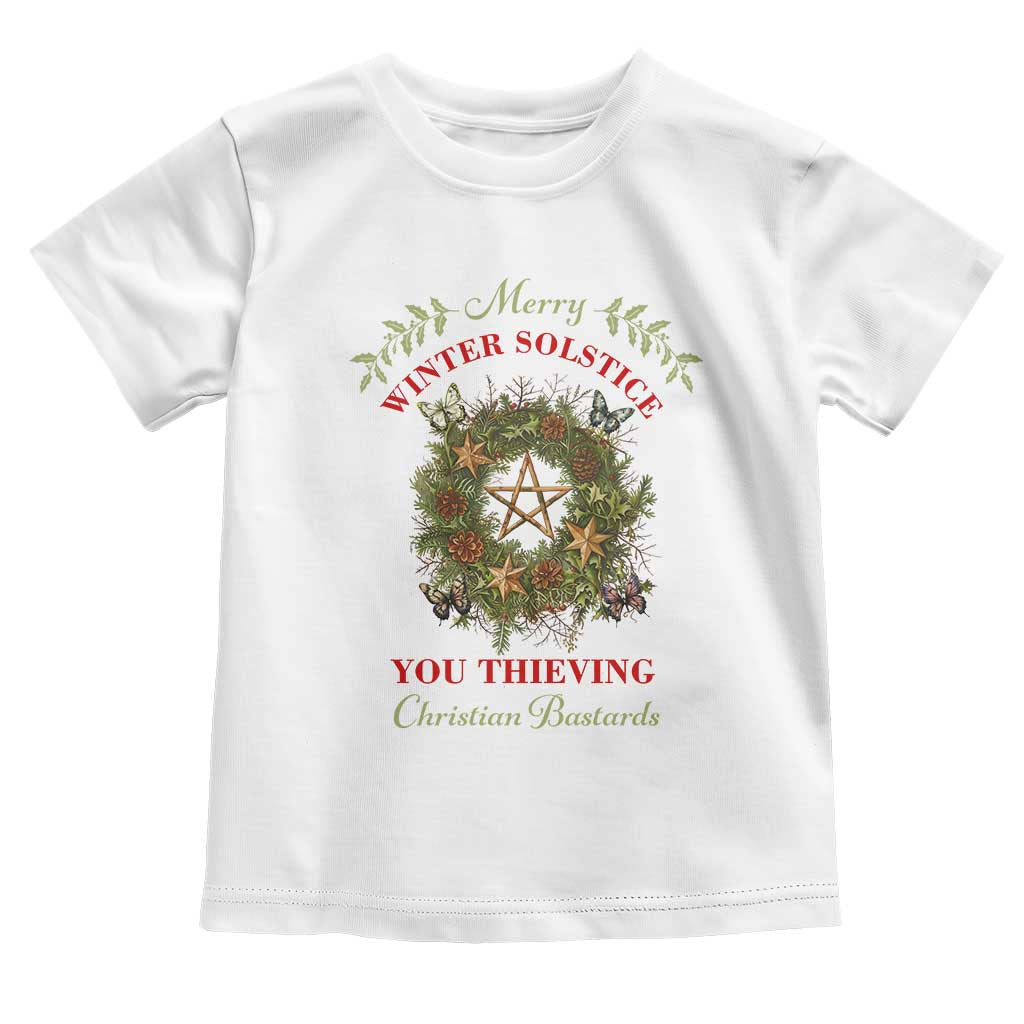 Merry Winter Solstice You Thieving Christian Bastards Baby Shirt Yule Pentagram TS11 White Print Your Wear