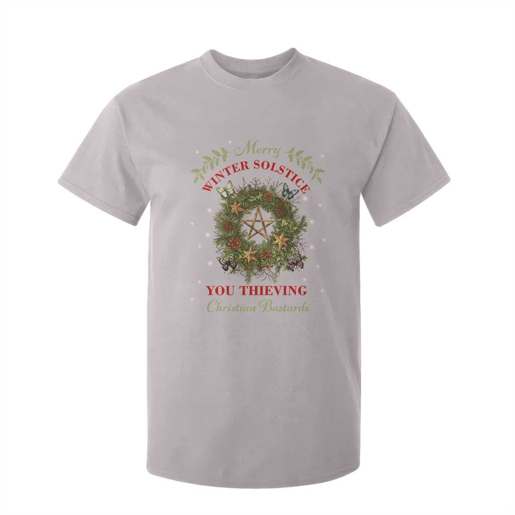 Merry Winter Solstice You Thieving Christian Bastards T Shirt For Kid Yule Pentagram TS11 Ice Gray Print Your Wear