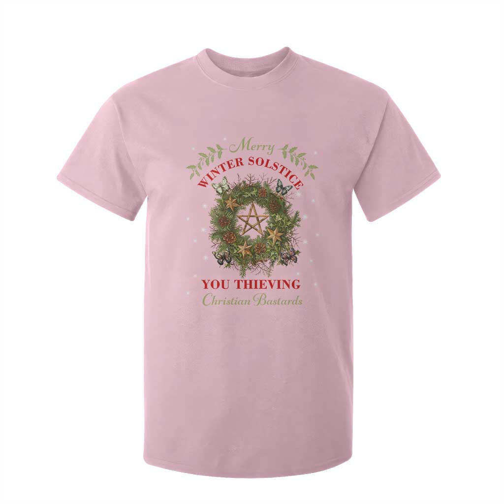Merry Winter Solstice You Thieving Christian Bastards T Shirt For Kid Yule Pentagram TS11 Light Pink Print Your Wear