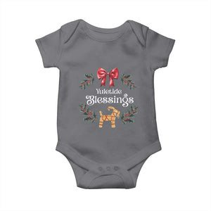 Yuletide Blessings Baby Onesie Yule Goat Winter Solstice Christmas Wreath TS11 Charcoal Print Your Wear