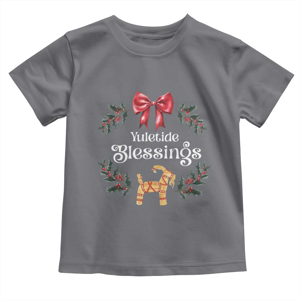 Yuletide Blessings Baby Shirt Yule Goat Winter Solstice Christmas Wreath TS11 Charcoal Print Your Wear