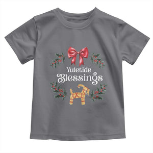 Yuletide Blessings Baby Shirt Yule Goat Winter Solstice Christmas Wreath TS11 Charcoal Print Your Wear
