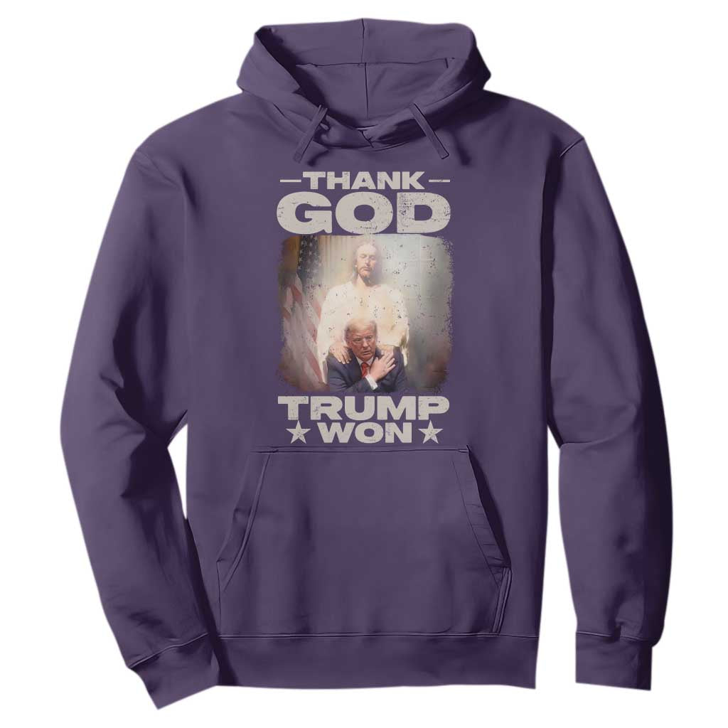 Thank God Trump Won 2024 Hoodie Christian Jesus Bible The 47th US President TS11 Purple Print Your Wear