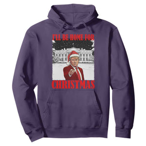 Funny Trump Xmas Hoodie I'll Be Home For Christmas 45 47th President TS11 Purple Print Your Wear