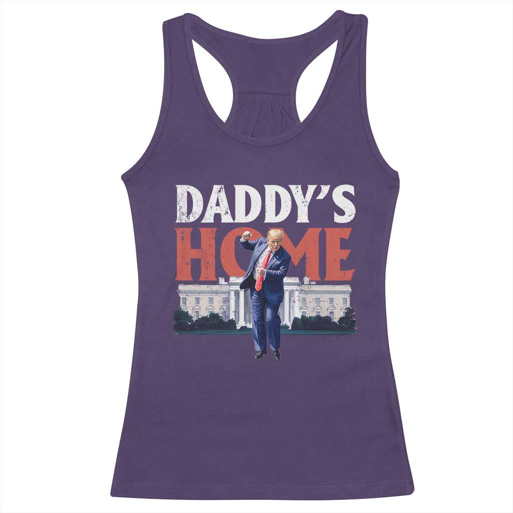 Funny Daddy's Home Racerback Tank Top Trump Dance The 47th US President TS11 Purple Print Your Wear